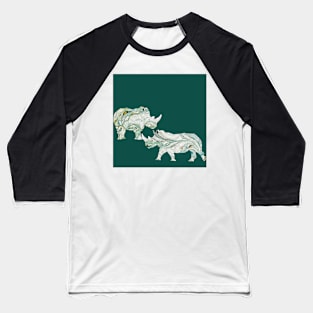 White Rhinos Collage dark Baseball T-Shirt